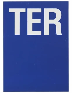 Thirard Plaque de signalisation TER, marquage blanc sur fond bleu, panneau PVC adhésif, 65x90mm -