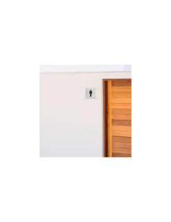 Thirard Plaque de signalisation WC Homme , à visser, inox brossé, marquage noir, 100x100mm -