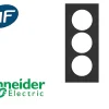 Schneider Electric Plaque enjoliveur triple verticale ent. 57 mm anthracite Schneider Odace Styl