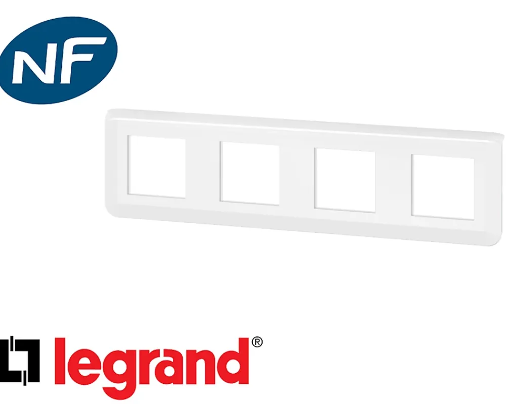 Legrand Plaque quadruple horizontale blanche Mosaic composable