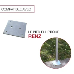 Renz Support De Boîte Aux Lettres-Platine de fixation au sol pour pied elliptique