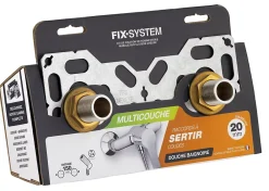 Fixsystem Tube Et Raccord Multicouche-Platine double cloison multicouche à sertir Ø20 mm Noyon et Thielbault