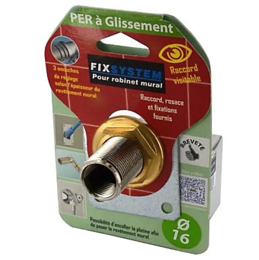 Fixsystem Tube Et Raccord Per-Platine simple PER à glissement Ø16 mm