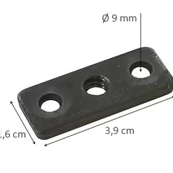 Diall Ferrure-4 platines 3 trous pour vis ø9 mm x L. 39mm x l. 16mm