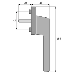 Abus Poignée à clé argent 670 g vendue par 3 pièces