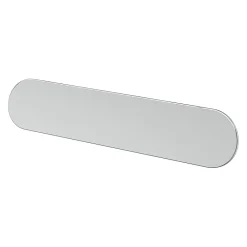 GoodHome Poignée de meuble arrondi Minzh aluminium effet chromé gris l.121mm x l.25mm x H. 16mm entraxe 96mm