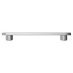 GoodHome Poignée de meuble arrondi Minzh aluminium effet chromé gris l.121mm x l.25mm x H. 16mm entraxe 96mm