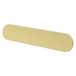 GoodHome Poignée de meuble arrondi Minzh aluminium effet laiton satin doré l.121mm x l.25mm x H. 16mm entraxe 96mm