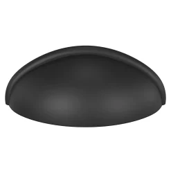GoodHome Poignée De Meuble-Poignée de meuble demi-ronde Armel mat noir l.79mm x l.28mm x H. 26mm entraxe 64mm