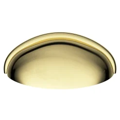 GoodHome Poignée de meuble demi-ronde Armel effet laiton doré l.79mm x l.28mm x H. 26mm entraxe 64mm