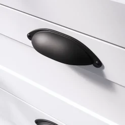 GoodHome Poignée de meuble demi-ronde Kilhog mat noir l.120mm x l.30mm x H. 25mm entraxe 80mm