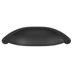 GoodHome Poignée de meuble demi-ronde Kilhog mat noir l.120mm x l.30mm x H. 25mm entraxe 80mm