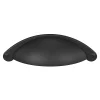 GoodHome Poignée De Meuble-Poignée de meuble demi-ronde Kilhog mat noir l.104mm x l.30mm x H. 26mm entraxe 64mm