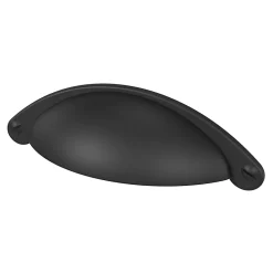 GoodHome Poignée De Meuble-Poignée de meuble demi-ronde Kilhog mat noir l.104mm x l.30mm x H. 26mm entraxe 64mm