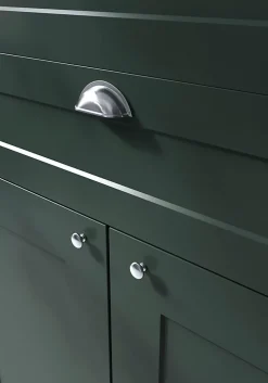 GoodHome Poignée de meuble demi-ronde Govlin effet chromé gris l.81mm x l.30mm x H. 30mm entraxe 64mm