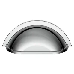 GoodHome Poignée de meuble demi-ronde Govlin effet chromé gris l.81mm x l.30mm x H. 30mm entraxe 64mm