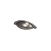 Poignée de meuble demi-ronde Rohan effet étain satin gris l.104mm x l.30mm x H. 26mm entraxe 64mm