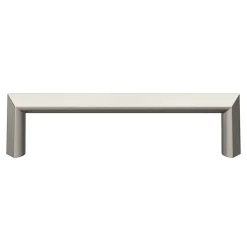 GoodHome Poignée De Meuble-Poignée de meuble Droit Keri effet nickel satin gris l.106mm x l.11mm x H. 27mm entraxe 96mm