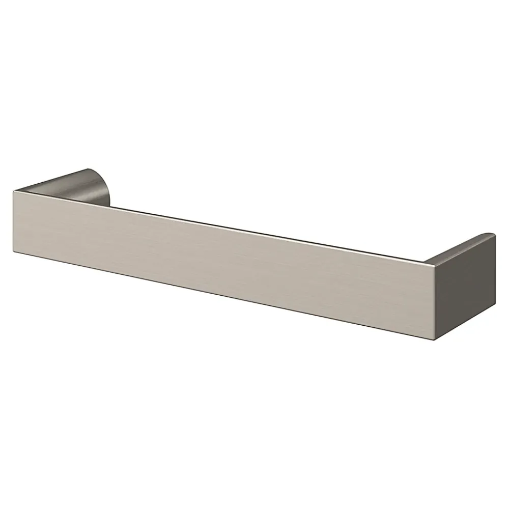GoodHome Poignée de meuble Droit Dotz effet nickel satin gris l.104mm x l.14mm x H. 26mm entraxe 96mm