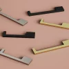 GoodHome Poignée de meuble Droit Skej aluminium mat noir l.158mm x l.7mm x H. 30mm entraxe 128mm