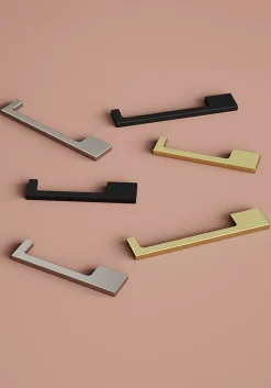 GoodHome Poignée de meuble Droit Skej aluminium mat noir l.158mm x l.7mm x H. 30mm entraxe 128mm