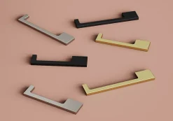 GoodHome Poignée de meuble Droit Skej aluminium mat noir l.126mm x l.7mm x H. 30mm entraxe 96mm