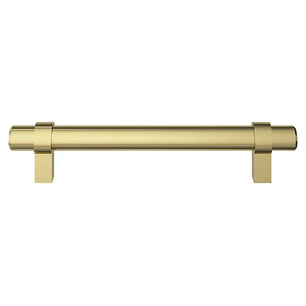 GoodHome Poignée de meuble en T Kerver acier et Zamac effet laiton doré l.168mm x l.18mm x H. 34mm entraxe 128mm
