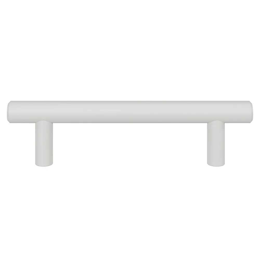 GoodHome Poignée De Meuble-Poignée de meuble en T Dizel acier mat blanc l.136mm x l.12mm x H. 35mm entraxe 96mm
