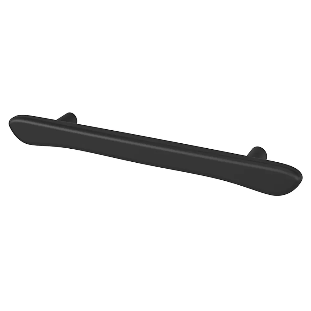 GoodHome Poignée De Meuble-Poignée de meuble en T Armel aluminium mat noir l.190mm x l.17mm x H. 30mm entraxe 128mm