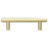 GoodHome Poignée de meuble en T Irus acier effet laiton satin doré l.136mm x l.12mm x H. 35mm entraxe 96mm