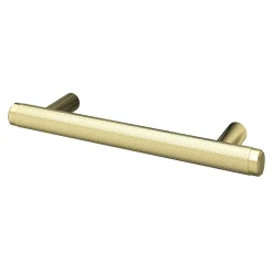 GoodHome Poignée de meuble en T Irus acier effet laiton satin doré l.136mm x l.12mm x H. 35mm entraxe 96mm