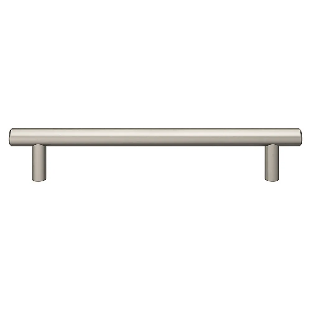 GoodHome Poignée De Meuble-Poignée de meuble en T Dizel acier effet nickel satin gris l.200mm x l.12mm x H. 35mm entraxe 160mm