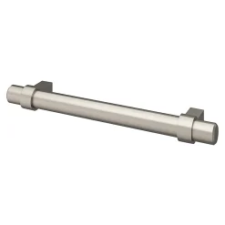 GoodHome Poignée de meuble en T Kerver acier et Zamac effet nickel satin gris l.168mm x l.18mm x H. 34mm entraxe 128mm