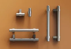 GoodHome Poignée de meuble en T Kerver acier et Zamac effet nickel satin gris l.168mm x l.18mm x H. 34mm entraxe 128mm