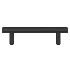 GoodHome Poignée De Meuble-Poignée de meuble en T Dizel acier mat noir l.136mm x l.12mm x H. 35mm entraxe 96mm