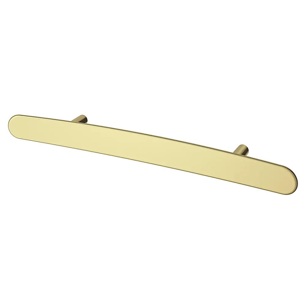 GoodHome Poignée de meuble en T Meham effet laiton doré l.220mm x l.20mm x H. 35mm entraxe 128mm