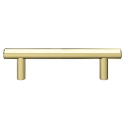 GoodHome Poignée de meuble en T Dizel acier effet laiton satin doré l.136mm x l.12mm x H. 35mm entraxe 96mm