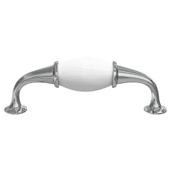 GoodHome Poignée de meuble porcelaine blanc 96mm
