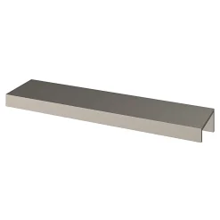 GoodHome Poignée de meuble Incurvé Skej aluminium effet nickel satin gris l.152mm x l.19mm x H. 35mm entraxe 128mm