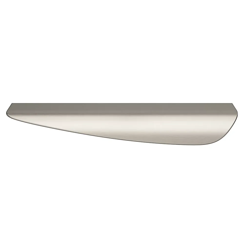 GoodHome Poignée de meuble Incurvé Mehaban effet nickel satin gris l.170mm x l.44mm x H. 18mm entraxe 128mm