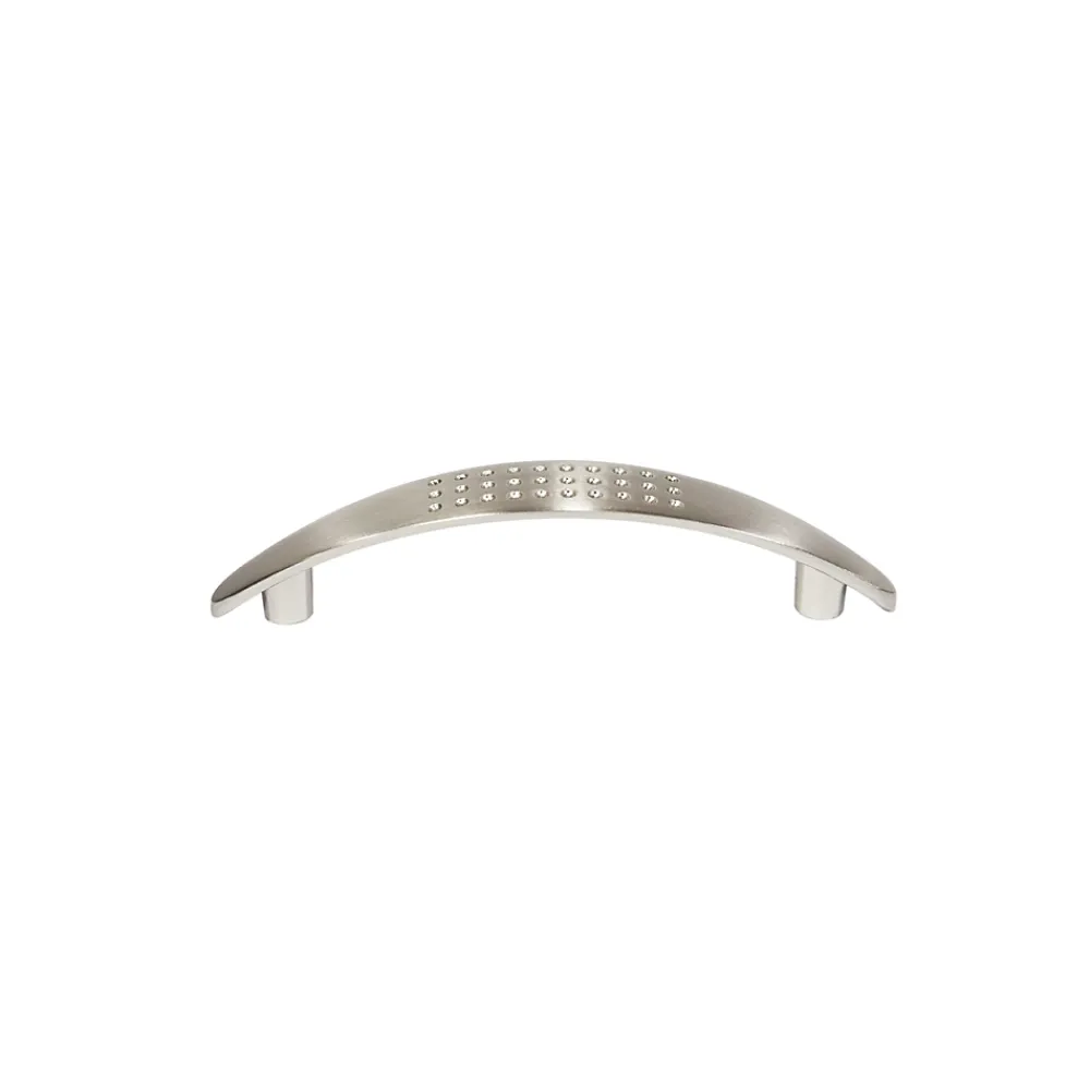 Poignée De Meuble-Poignée de meuble nœud Diss effet nickel satin gris l.124mm x l.18mm x H. 25mm entraxe 96mm
