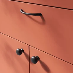 GoodHome Poignée de meuble nœud Primel mat noir l.114mm x l.11mm x H. 27mm entraxe 96mm