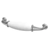 GoodHome Poignée de meuble nœud Porcelaine Vras chrome brillant l.14.2cm x h.2cm x p.3.7cm