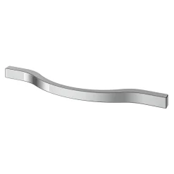 GoodHome Poignée De Meuble-Poignée de meuble nœud Prat aluminium effet chromé gris l.162mm x l.10mm x H. 26mm entraxe 128mm