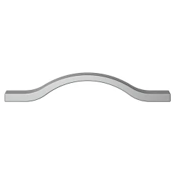 GoodHome Poignée De Meuble-Poignée de meuble nœud Prat aluminium effet chromé gris l.162mm x l.10mm x H. 26mm entraxe 128mm