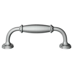 GoodHome Poignée de meuble nœud Ruis effet chromé gris l.116mm x l.20mm x H. 38mm entraxe 96mm