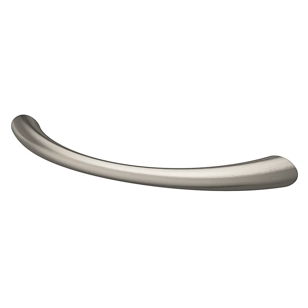 GoodHome Poignée De Meuble-Poignée de meuble nœud Primel effet nickel satin gris l.114mm x l.11mm x H. 27mm entraxe 96mm