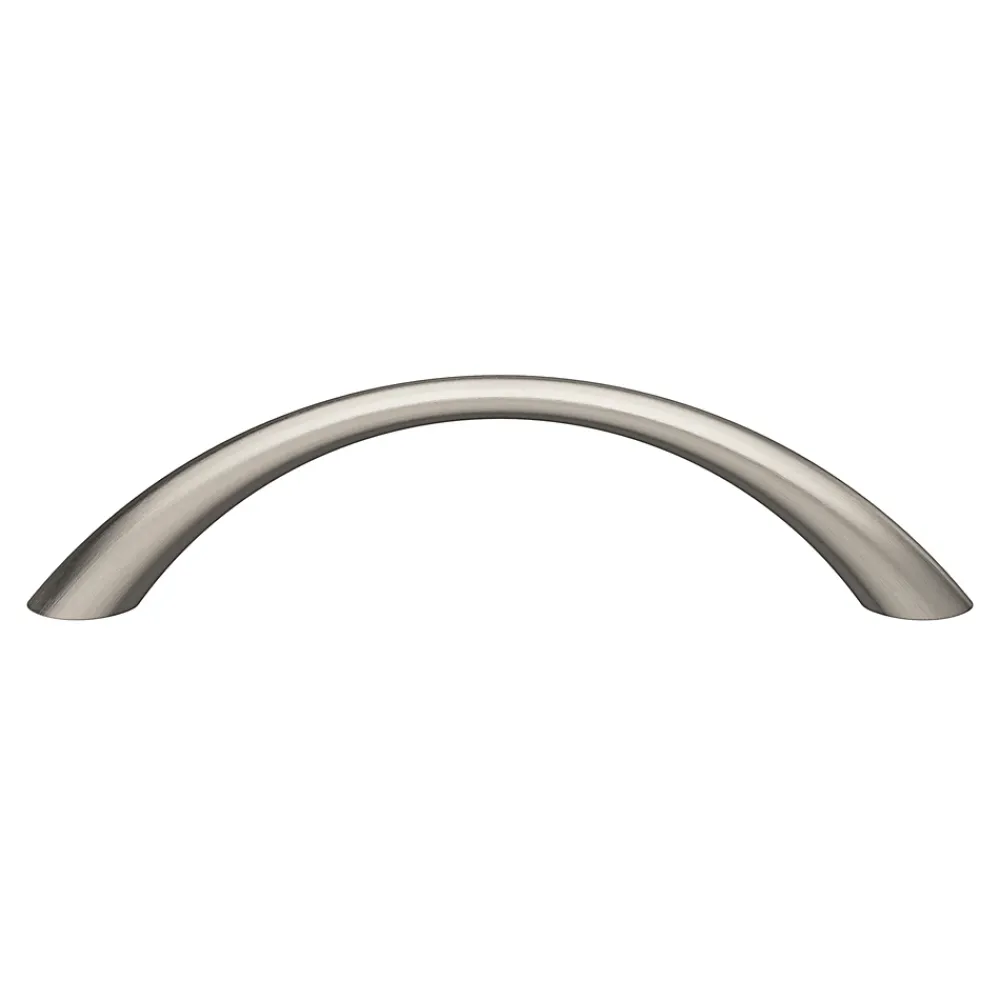 GoodHome Poignée De Meuble-Poignée de meuble nœud Primel effet nickel satin gris l.114mm x l.11mm x H. 27mm entraxe 96mm