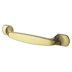 GoodHome Poignée de meuble nœud Govlin aluminium effet laiton doré l.131mm x l.19mm x H. 24mm entraxe 96mm