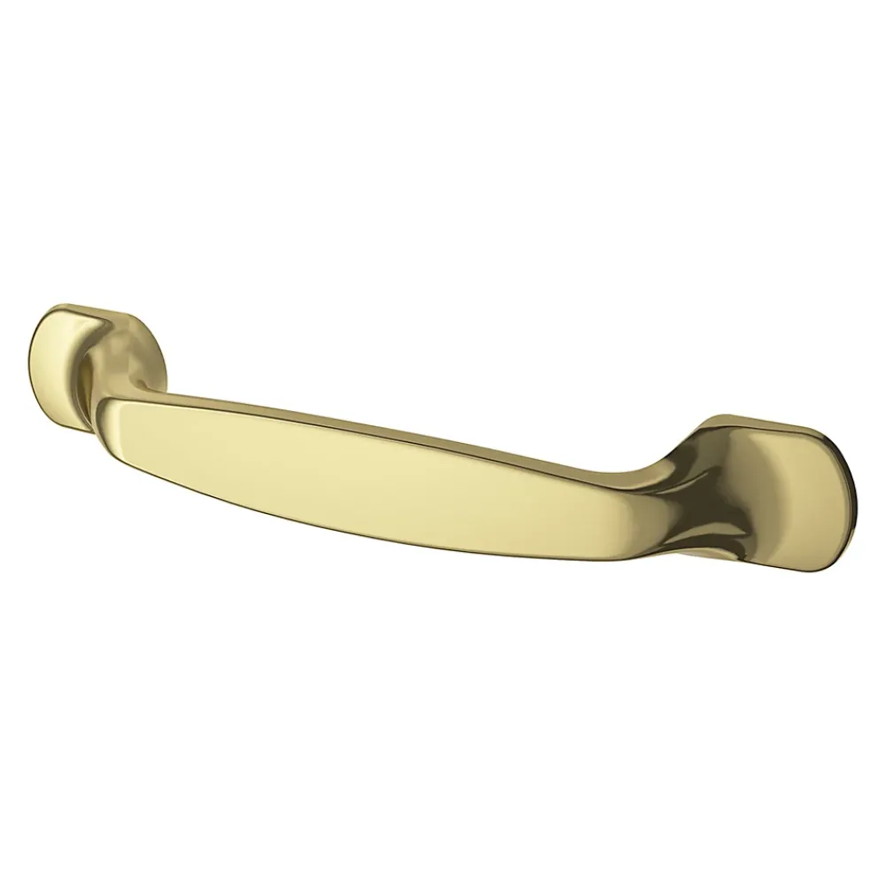 GoodHome Poignée De Meuble-Poignée de meuble nœud Prat aluminium effet laiton doré l.162mm x l.10mm x H. 26mm entraxe 128mm